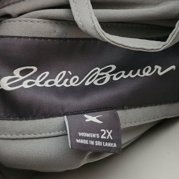 Eddie Bauer Rain Jacket Womens Plus Size 2XL Grey Gray Zip Front Pockets Outdoor - Picture 5 of 7